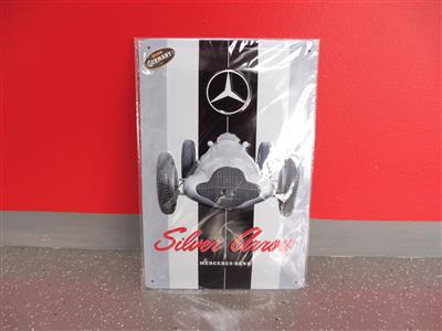 Werbeschild "Mercedes-Benz Silver Arrow", - Fahrzeuge und Technik