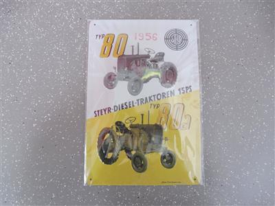Werbeschild "Steyr-Diesel-Traktor Typ 80", - Fahrzeuge und Technik