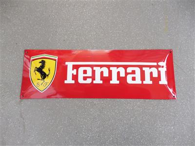 Werbeschild "Ferrari", - Fahrzeuge und Technik