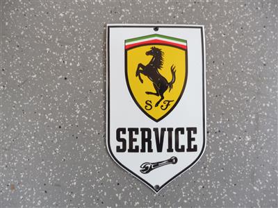 Werbeschild "Ferrari Service", - Macchine e apparecchi tecnici