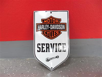 Werbeschild "Harley Davidson Service", - Cars and vehicles
