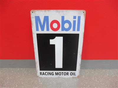 Werbeschild "Mobil1 Racing Motor Oil", - Cars and vehicles