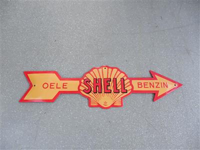 Werbeschild "Shell Pfeil", - Motorová vozidla a technika