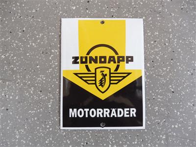 Werbeschild "Zündapp Motorräder", - Motorová vozidla a technika