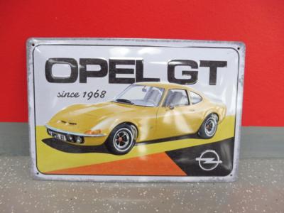 Werbeschild "Opel GT", - Fahrzeuge und Technik