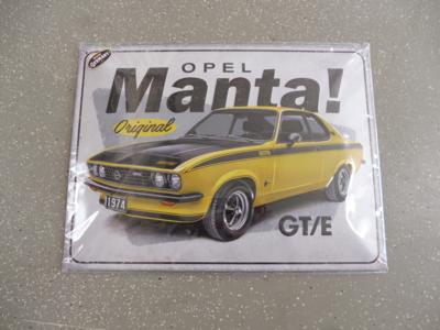 Werbeschild "Opel Manta", - Fahrzeuge und Technik