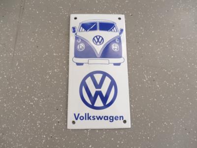 Werbeschild "Volkswagen", - Fahrzeuge und Technik