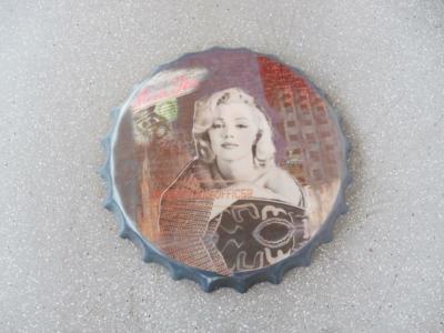 Kronkorken-Blechschild "Marilyn Monroe", - Motorová vozidla a technika