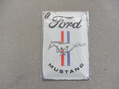 Werbeschild "Ford Mustang", - Fahrzeuge und Technik