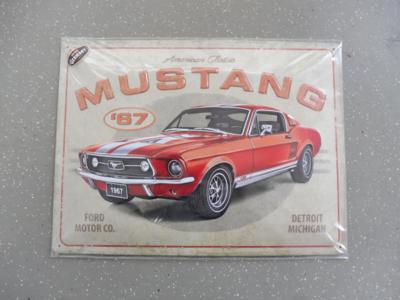 Werbeschild "Mustang", - Fahrzeuge und Technik
