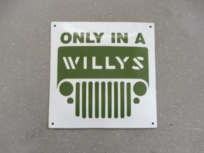 Werbeschild "Willys", - Fahrzeuge und Technik