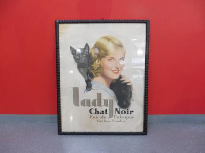 Werbeschild "Lady Chat Noir Eau de Cologne", - Fahrzeuge und Technik