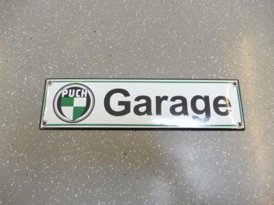 Werbeschild "Puch Garage", - Cars and vehicles