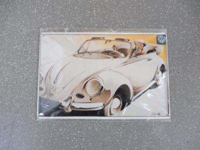 Werbeschild "VW Käfer Cabrio", - Fahrzeuge und Technik