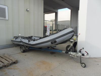 Schlauchboot "MK 3 GR" auf Einachsanhänger "BPN 295 R", - Fahrzeuge und Technik