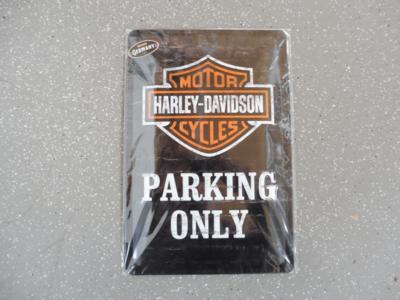 Werbeschild "Harley-Davidson Parking Only", - Motorová vozidla a technika