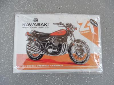 Werbeschild "Kawasaki Z1 900", - Motorová vozidla a technika