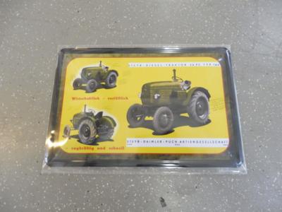 Werbeschild "Steyr Diesel Traktor 26PS", - Fahrzeuge und Technik