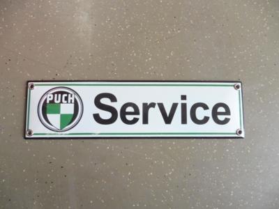 Werbeschild "Puch Service", - Cars and vehicles