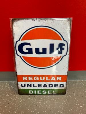 Werbeschild "Gulf", - Fahrzeuge und Technik
