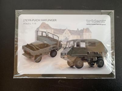Metallschild "Steyr-Puch Haflinger", - Cars and vehicles
