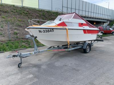 Motorboot "Suncraft Suncruiser" auf Anhänger "Pongratz PBA 1300 MI", - Macchine e apparecchi tecnici