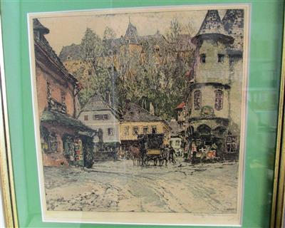 Radierung Luigi Kasimir "Grein", - Postal Service - Special auction