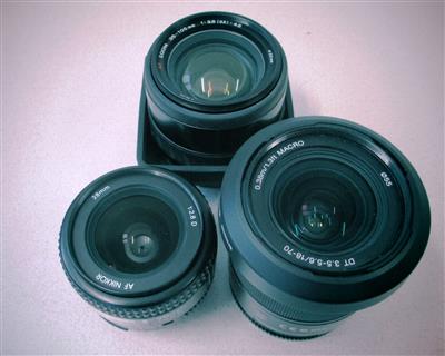 3 Objektive "Sony, Nikon, Minolta, - Postfundstücke