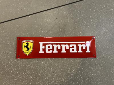 Werbeschild "Ferrari", - Baumaschinen und Technik
