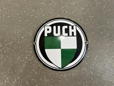 Werbeschild "Puch", - Baumaschinen und Technik