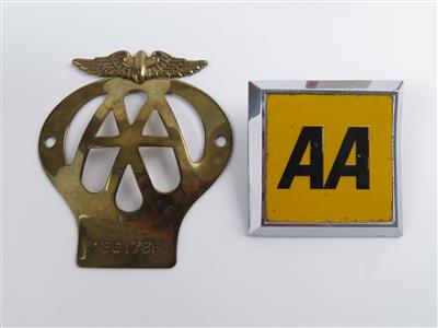 2 Autoplaketten "AA" - Klassische Fahrzeuge und Automobilia