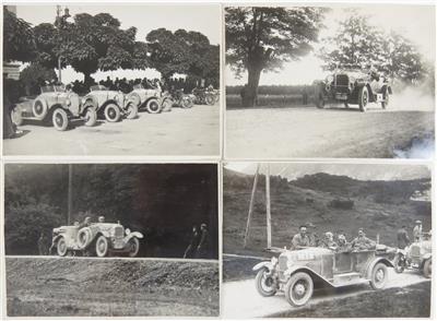 4 Fotografien "Autorennen um 1930" - Autoveicoli d'epoca e automobilia