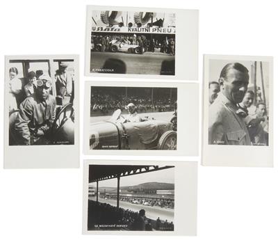 5 Postkarten "Berühmte Rennfahrer" - Historická motorová vozidla