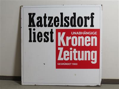 Emailschild "Kronenzeitung" - Autoveicoli d'epoca e automobilia