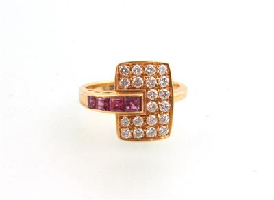 Brillant Rubin Ring zus. ca. 0,55 ct - Jewellery