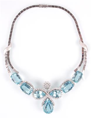 Aquamarincollier - Antiques, art and jewellery
