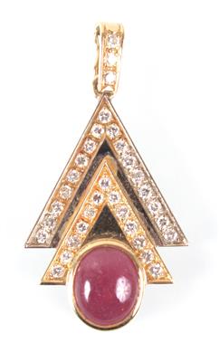 Brillant-Rubinanhänger - Antiques, art and jewellery