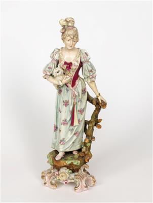 Dame mit Schoßhündchen - Antiques, art and jewellery