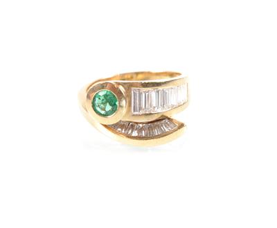 Smaragd Diamantring - Kunst, Antiquitäten und Schmuck
