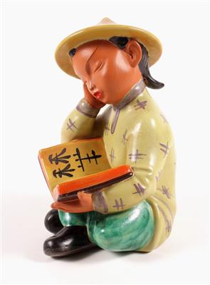 Zierfigur "Lesender Chinese" - Art and Crafts 1900-1950