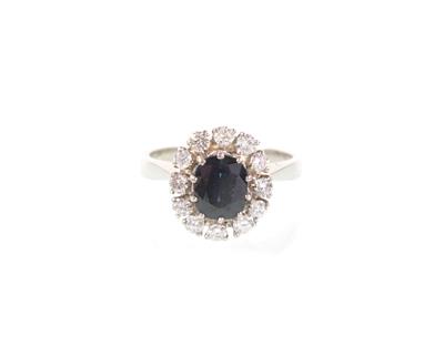 Saphir Brillant Ring zus. ca.2,05 ct - Umění, starožitnosti, šperky