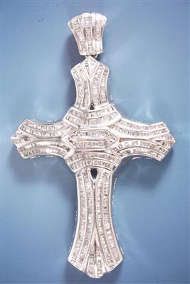 Diamant Kreuzanhänger zus. ca.4,70 ct - Kunst, Antiquitäten und Schmuck