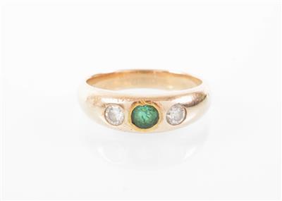 Brillant/Smaragd-Damenring - Antiques, art and jewellery