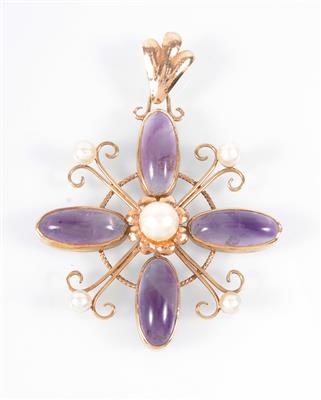 Amethyst/Kulturperlenanhänger - Kunst, Antiquitäten und Schmuck