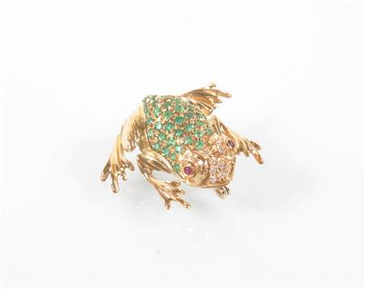 Diamantbrosche Frosch - Arte, antiquariato e gioielli