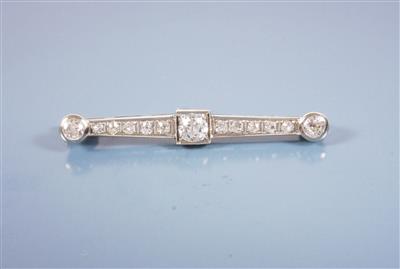 Diamantstabbrosche zus. ca. 1,45 ct - Umění, starožitnosti, šperky