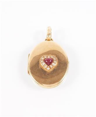Diamant/Rubin Medaillon - Umění, starožitnosti, šperky