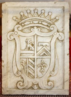 Reliefplatte "Bekröntes Wappen" - Arte, antiquariato e gioielli