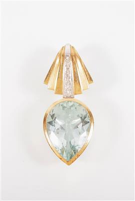 Aquamarin/Diamant Anhänger - Arte, antiquariato e gioielli