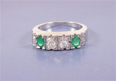 Diamant/Smaragd-Damenring - Antiques, art and jewellery